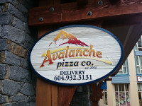 Avalanche Pizza Whistler Sign